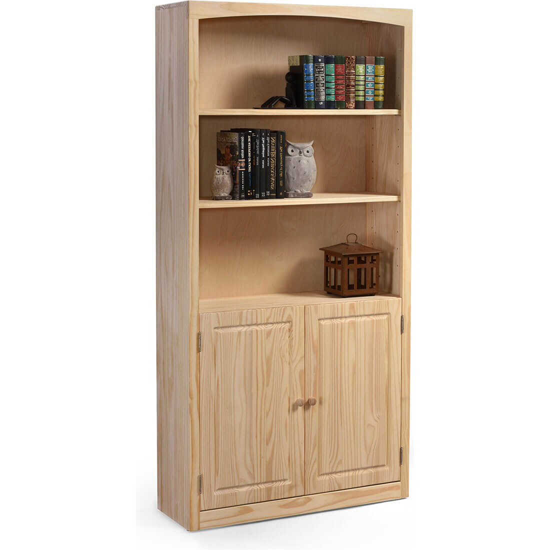 Archbold Furniture Pine Bookcase 36x72 Doors 3672D